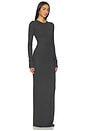 view 2 of 3 Long Sleeve Crewneck Butter Rib Maxi Dress in Heather Charcoal