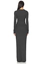 view 3 of 3 Long Sleeve Crewneck Butter Rib Maxi Dress in Heather Charcoal