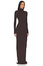 view 2 of 3 Long Sleeve Turtleneck Soft Jersey Maxi Dress in Espresso
