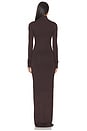 view 3 of 3 Long Sleeve Turtleneck Soft Jersey Maxi Dress in Espresso