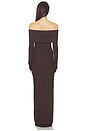 view 3 of 3 Long Sleeve Off Shoulder Maxi Dress in Espresso