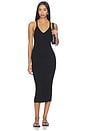 view 1 of 3 V-neck Racerback Midi Dress in Black