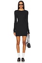 view 1 of 3 Long Sleeve Crewneck Mini Dress in Black