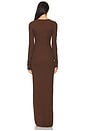 view 3 of 3 Long Sleeve Crewneck Maxi Dress in Chocolate