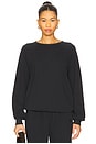 view 1 of 4 Oversized Lightweight French Terry Raglan Sweatshirt in Faded Black