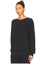 view 2 of 4 Oversized Lightweight French Terry Raglan Sweatshirt in Faded Black