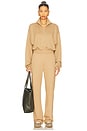 view 4 of 4 Cropped French Terry Half-zip Sweatshirt in Taupe