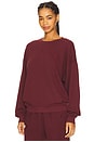 view 2 of 5 Oversized Lightweight French Terry Crewneck Sweatshirt in Oxblood