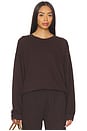 view 1 of 4 Oversized Lightweight French Terry Crewneck Sweatshirt in Espresso