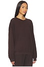 view 2 of 4 Oversized Lightweight French Terry Crewneck Sweatshirt in Espresso