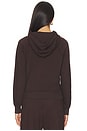 view 3 of 4 Shrunken Lightweight French Terry Hoodie Sweatshirt in Espresso