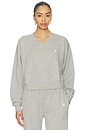 view 1 of 5 Cropped V-neck Sweatshirt in Heather Grey