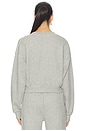 view 3 of 5 Cropped V-neck Sweatshirt in Heather Grey