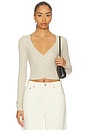 view 1 of 4 Cropped Cardigan in Heather Oatmeal