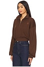 view 2 of 4 Cropped Half Zip Sweatshirt in Chocolate