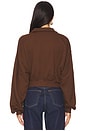 view 3 of 4 Cropped Half Zip Sweatshirt in Chocolate