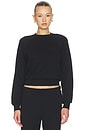 view 1 of 4 SUDADERA SHRUNKEN RAGLAN in Black