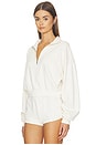 view 2 of 5 Cropped Half-zip Sweatshirt in Bone