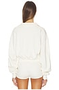 view 3 of 5 Cropped Half-zip Sweatshirt in Bone