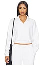 view 1 of 5 French Terry Cropped Polo Sweatshirt in White