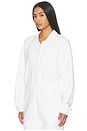 view 2 of 5 French Terry Cropped Polo Sweatshirt in White