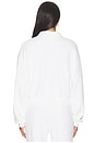 view 4 of 5 French Terry Cropped Polo Sweatshirt in White