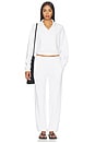 view 5 of 5 French Terry Cropped Polo Sweatshirt in White