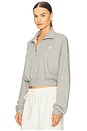 view 2 of 4 Cropped Half Zip Sweatshirt in Heather Grey