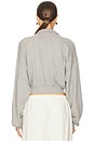 view 3 of 4 Cropped Half Zip Sweatshirt in Heather Grey
