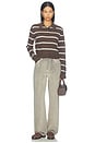 view 5 of 4 Barrett Sweater in Mushroom Stripe