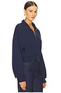 view 2 of 4 Cropped Half Zip Sweatshirt in Navy