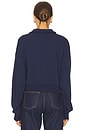view 3 of 4 Cropped Half Zip Sweatshirt in Navy