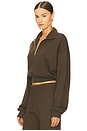 view 2 of 5 Cropped Half Zip Sweatshirt in Moss