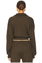 view 3 of 5 Cropped Half Zip Sweatshirt in Moss