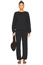view 5 of 6 Boyfriend Lightweight French Terry Pocket Sweatpant in Faded Black