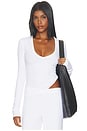 view 1 of 4 Butter Rib Long Sleeve V-neck Top in White