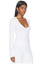 view 2 of 4 Butter Rib Long Sleeve V-neck Top in White