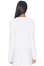 view 3 of 4 Butter Rib Long Sleeve V-neck Top in White