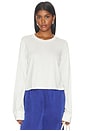 view 1 of 4 Cotton Long Sleeve Boxy Tee in Ivory