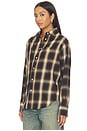 view 2 of 4 Ford Yarndye Plaid Top in Mushroom & Black