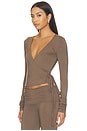 view 2 of 4 Soft Jersey Wrap Top in Mushroom