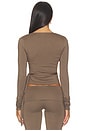 view 4 of 4 Soft Jersey Wrap Top in Mushroom