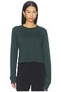 view 1 of 4 Cotton Long Sleeve Boxy Tee in Forest