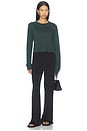 view 5 of 4 Cotton Long Sleeve Boxy Tee in Forest