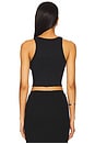 view 3 of 4 Cropped Rib Tank Top in Black