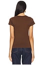 view 3 of 4 Fitted Crewneck Short Sleeve T-Shirt in Chocolate