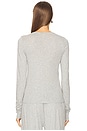 view 3 of 4 Fitted Crewneck Long Sleeve T-Shirt in Heather Grey