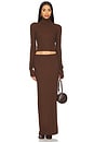 view 4 of 4 Cropped Fitted Turtleneck Top in Chocolate