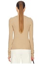 view 3 of 4 Long Sleeve Fitted Top in Taupe