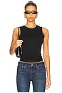 view 1 of 4 Sleeveless Crewneck Soft Jersey Top in Black